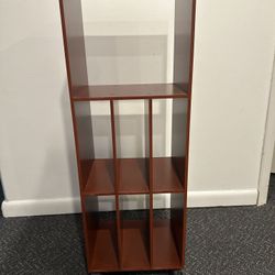 Solid Wood Rolling Storage unit/Bookcase