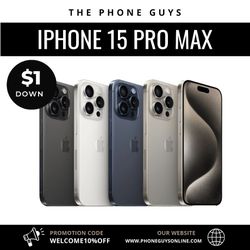 Apple iPhone 15 Pro Max (T-Mobile Locked) (Premium Pre-owned) 256GB - $1 Down Payment Plan Available