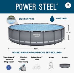 18' × 48" Round Above Ground Pool