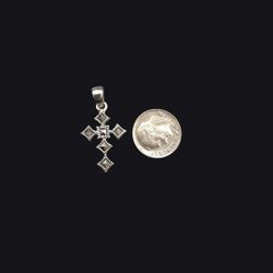 925 Sterling Silver Marcasite Cross Pendant 