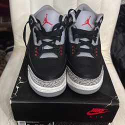 Air Jordan 3 Retro (GS) Black/Fire Red - Cement Grey Noir/Gribs Ciment/Rouge Feu