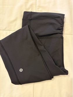 Lululemon Black Running Leggings Size 6 High-Rise Luxtreme Zip Pocket Reflective