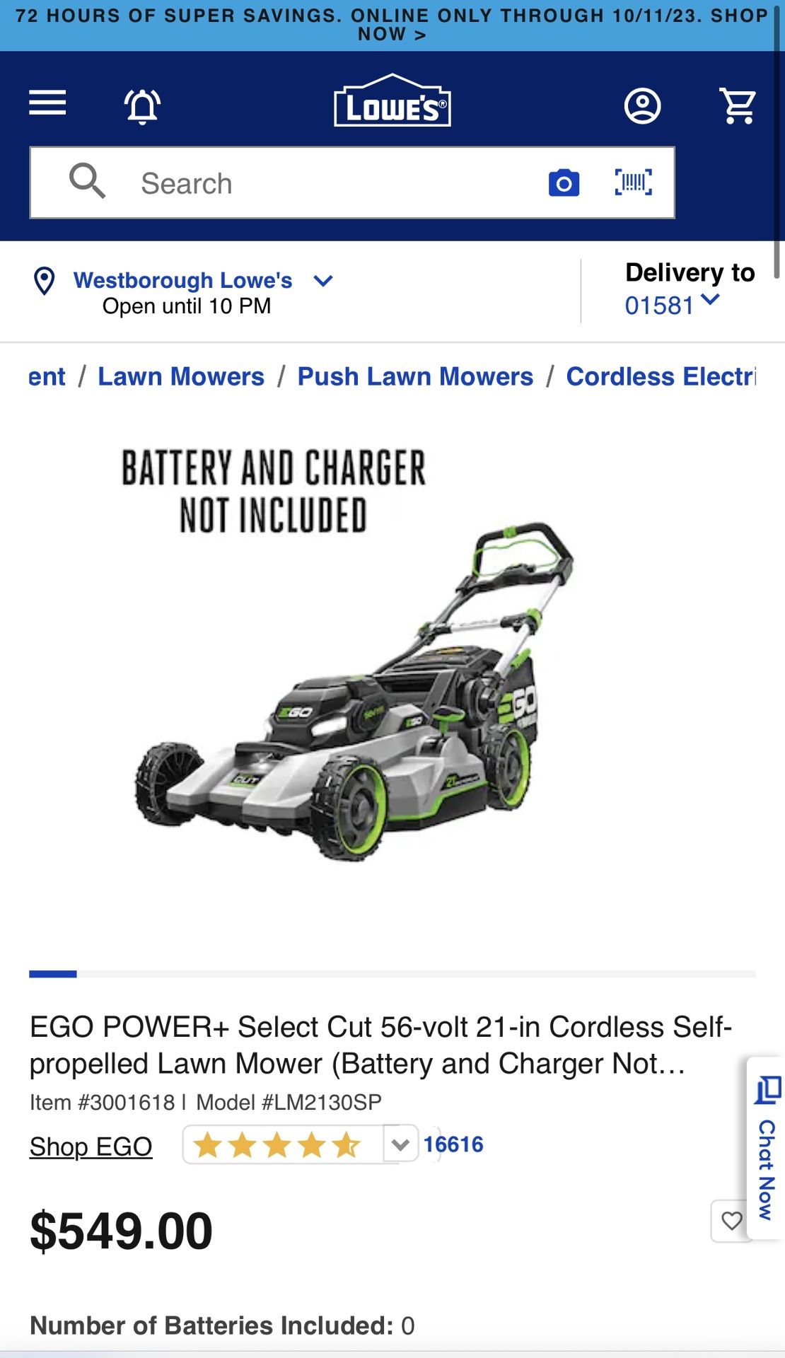 EGO POWER+ Select Cut 56-volt 21-in Cordless Self-propelled Lawn Mower 