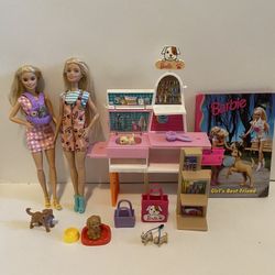 Barbie Pet Boutique with Dolls, Dog Accessories, and Book