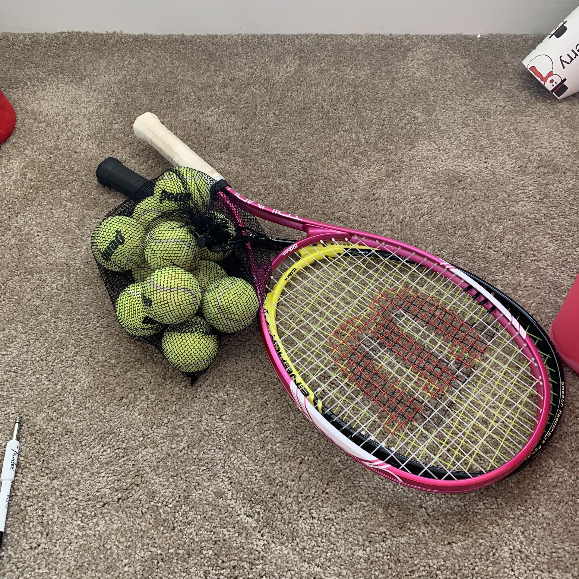 Two Wilson Tennis Rackets with 10 balls