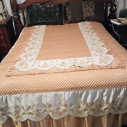 CAMA CON RESPALDO Y BASE DE MADERA FINA, COLCHÓN TAMAÑO FULL MEDIDA 58 X 76