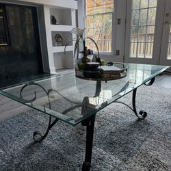 Set Of 3 Table (1 Coffee Table, 2 Side Table) with Iron Legs
