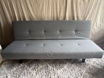 Gray Futon Sofa Bed – Converts to Bed