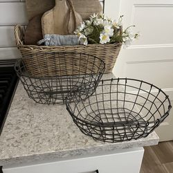 Set Of 2 Metal Storage Baskets $15