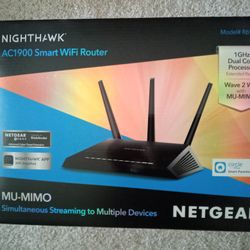 NETGEAR NIGHTHAWK SMART WIFI ROUTER AC 1900 WIRELESS SPEED.UP TO 1800 SQFT