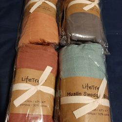 4pk Muslin Swaddle Blankets