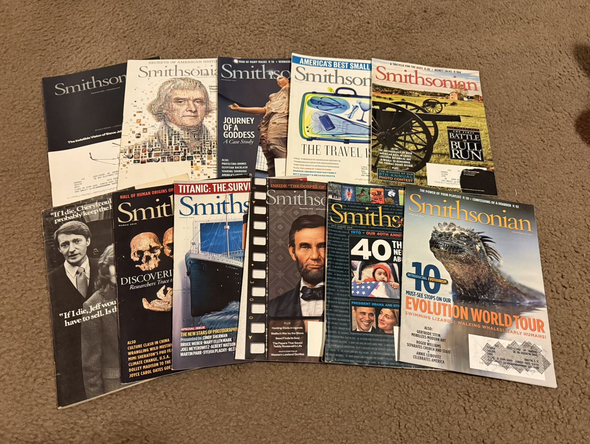Lot of 11 Smithsonian Magazines Science Nature Archeology Mixed Years 1982-2012
