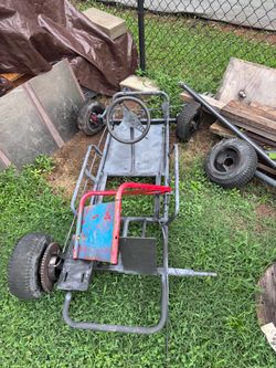 Go-Kart Frame with Steering Wheel and Wheels