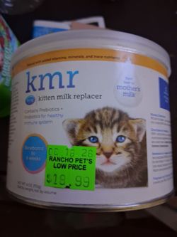Baby kitten milk replacement & bottle