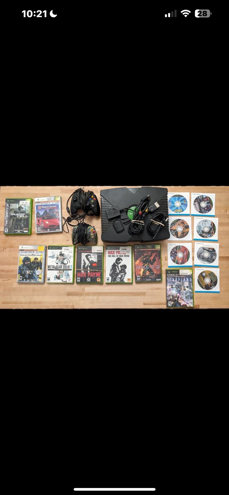 Softmodded OG Xbox Bundle (2 Controllers, 15 Games, HDMI Adapter)