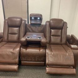Real Leather Power Recliner Sofa Couch Same Day Delivery By ASHLEY 