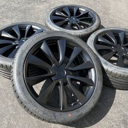 19” Tesla Model 3 Sport Factory Oem Rims New Wheels Satin Black Hankook 235/40/19