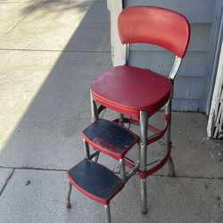 Vintage COSTCO Red vinyl stool