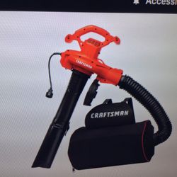 CRAFTSMAN LEAF BLOWER/LEAF VACUUM  AND MULCHER, 12 AMP, CORDED  