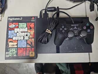 Playstation 2 II PS2 SLIM with 1 controller and GTA III 3 tested and working