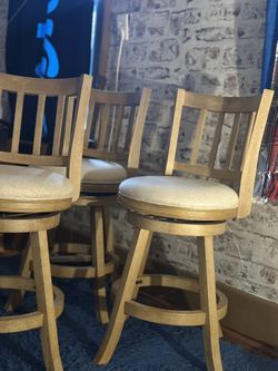 Set of 3 Wooden Bar Stools (Must go)