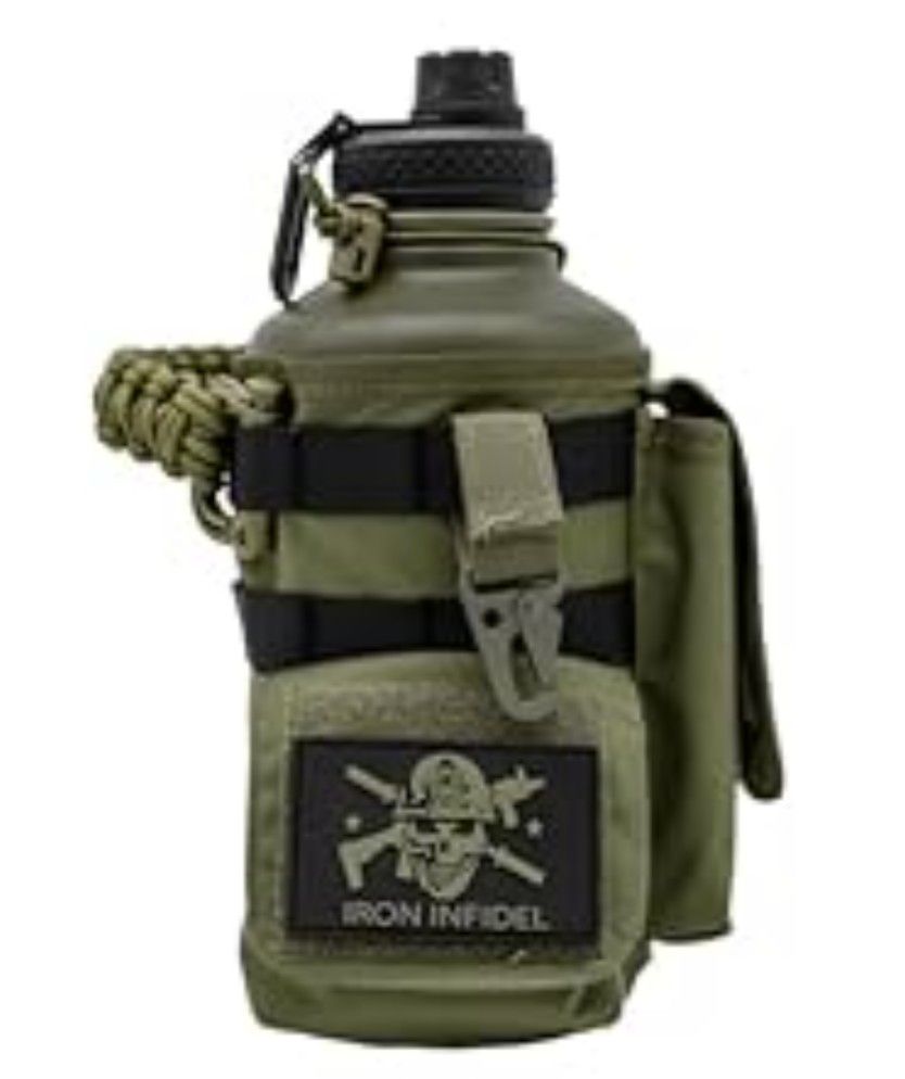 IRON INFIDEL 64oz Stainless Steel Sweat Proof, Leak Proof