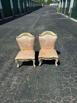 Antique Venetian Italian Slipper Chairs.