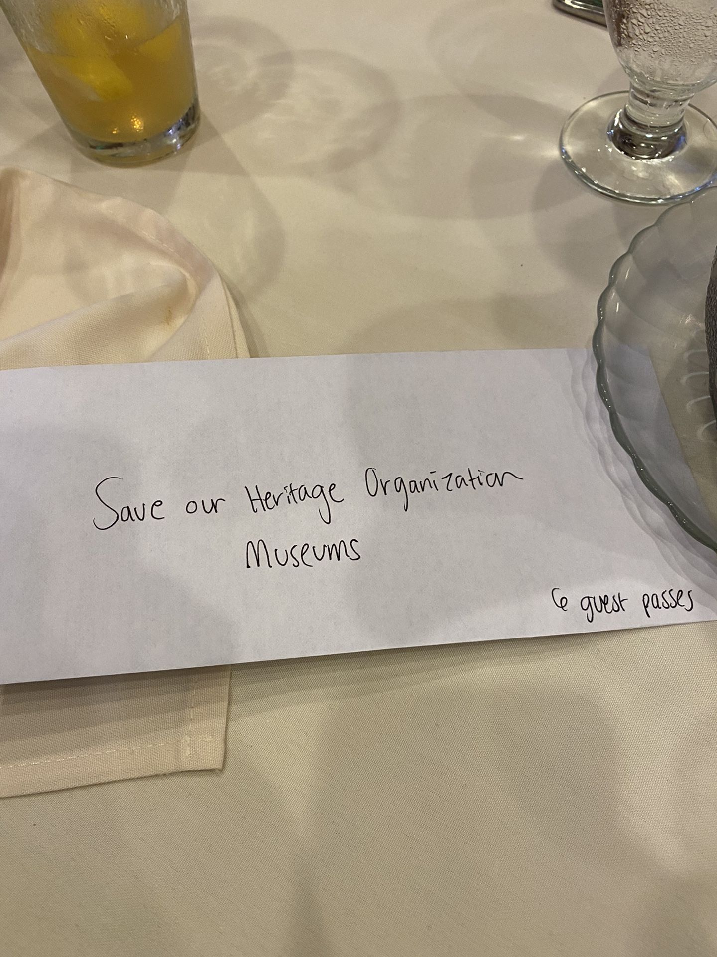 Tickets To Save Our Heritage Organization Museums