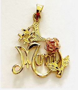 10kt Dije De Oro Solido MOM 🌺