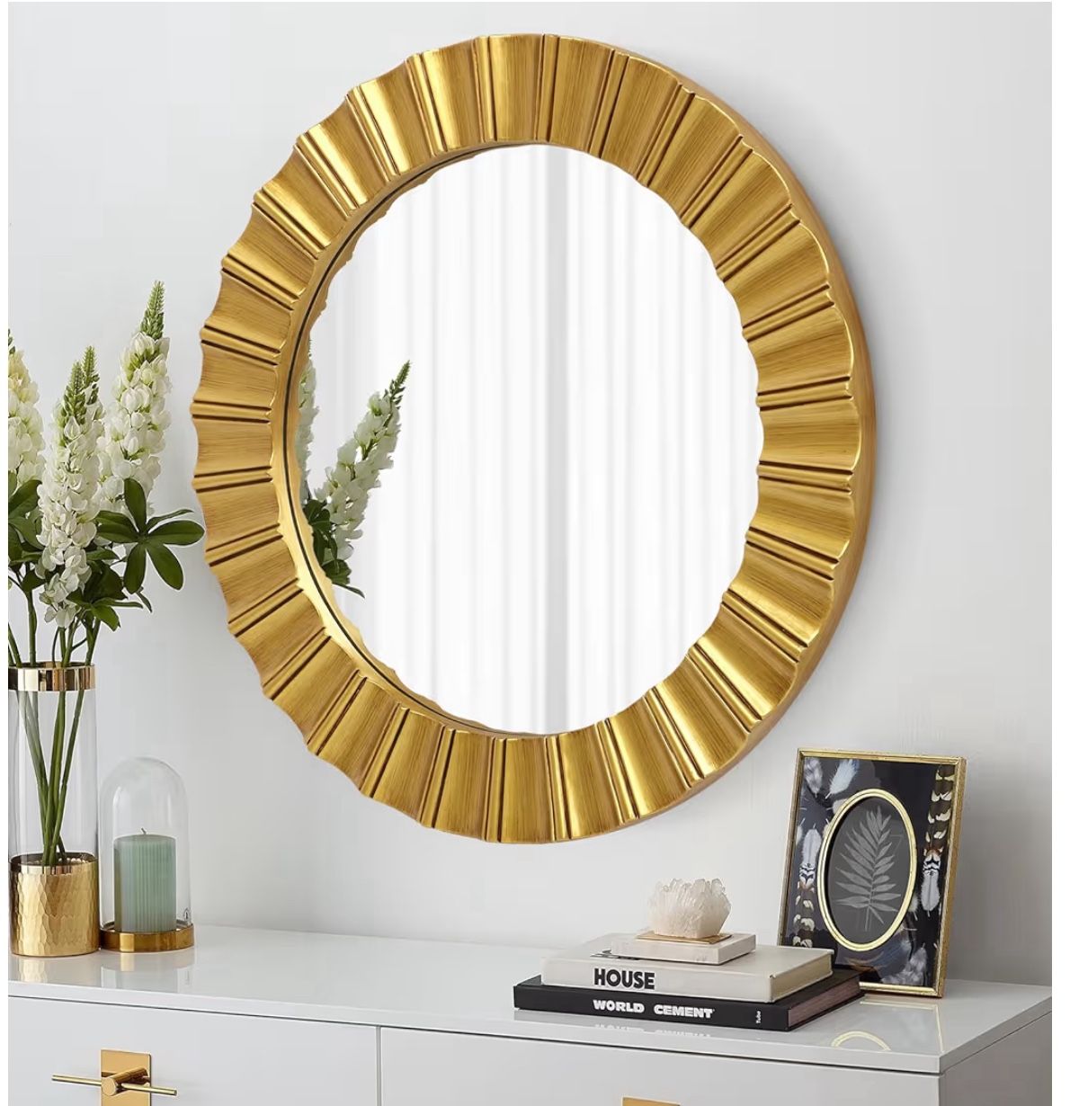 New Round Gold Decorative Mirror