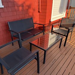 FREE 4 Pc Patio Furniture Set Black Metal