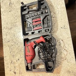 Electric Durabuilt drill 008 06 0118 120V chuck 3/8, case, bits