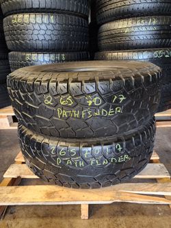 265 70R 17 PATHFINDER ALL TERRAIN TIRES 2657017 USED TIRES (PAIR) MOUNT BALANCE INCLUDED