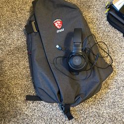 MSI Gaming Backpack & Razer Headset