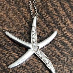 Sterling Silver Star Fish Necklace 