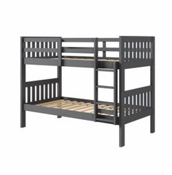 Gray Wood Twin Bunk Bed Frame