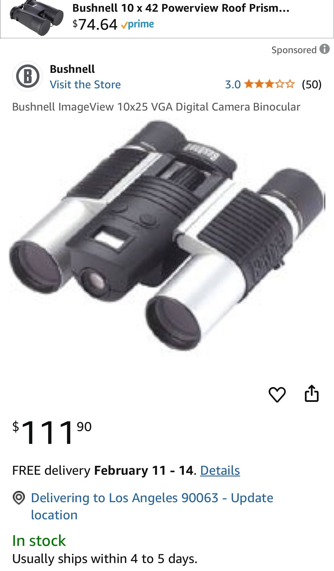 Bushnell Digital Camera Binocular