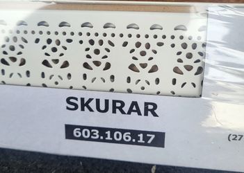 2 IKEA SKURAR metal white lace shelf picture ledge UK Exclusive, 70cm ONE (1)