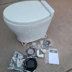 Like New Dometic MasterFlush Moderno 8540 12V RV Boat etc. toilet with brand new control module and Dometic Touchpad Kit