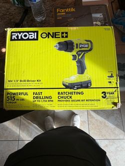 Ryobi Drill, With Charger And Battery