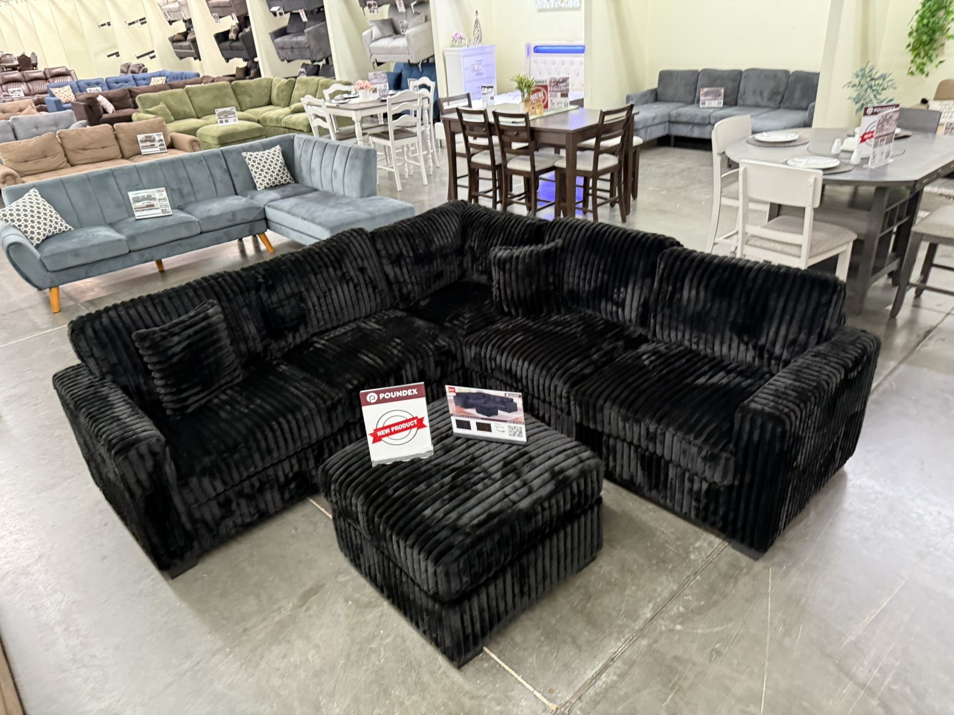 New Black Sectional
