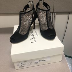 L.K. Bennet black candy lace heel (Euro size 36)
