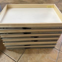 Slide Out Shelves for Cabinets – 14 7/8 x 22 in Wood Pull-Out Drawers w/ Metal Rails