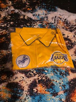 LA Lakers & Dodgers Patch Button Shirt XL