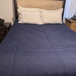 Queen Bed Frame, Dresser With Mirror And Night Stand 