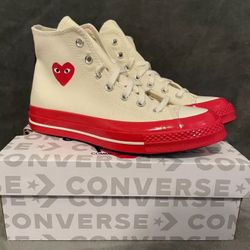Comme Des Garcons PLAY x Converse Unisex Red Sole High Top Sneakers