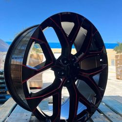 🛞 24” BLACK and red RIMS – 24x9 🔥
✔️ Bolt pattern: 5x115 & 5x120 Fit Dodge $425