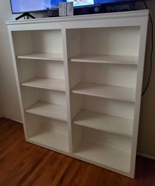 Please Read Full Description.  Big & Heavy Solid Wood White Shelf/Bookcase