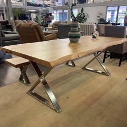 Betsy Natural Live Edge Acacia Dining Table