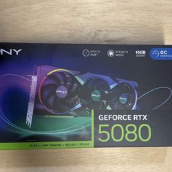 PNY GeForce RtX 5080 16gb OC GDDR7 express 5.0 graphics card triple fan 